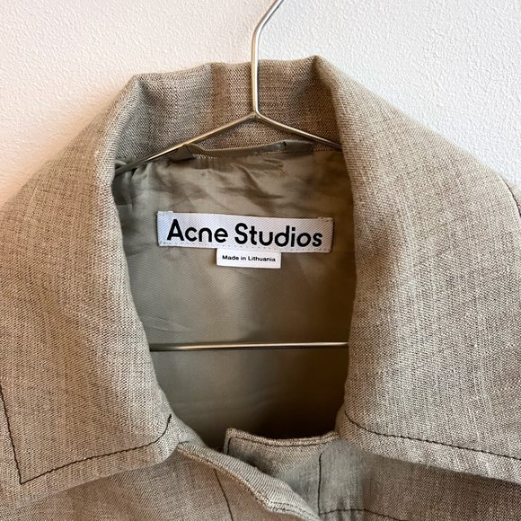 ACNE Cropped Hemp Jacket in Camel Melange SIZE 36 - Picture 8 of 8